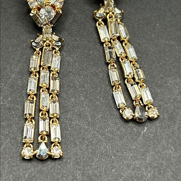 J. Crew Lever Back Crystal Sparkle Drop Earrings - Picture 3 of 7